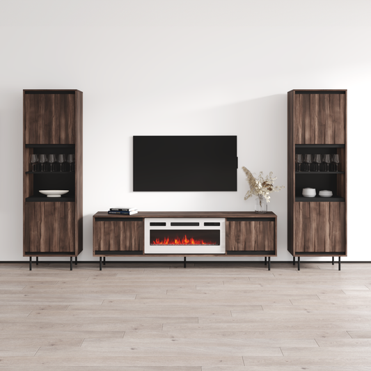 Swing 180WHEF-BK-BK Entertainment Center